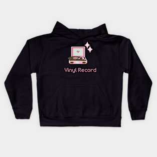 Pink Vinyl Record Kids Hoodie